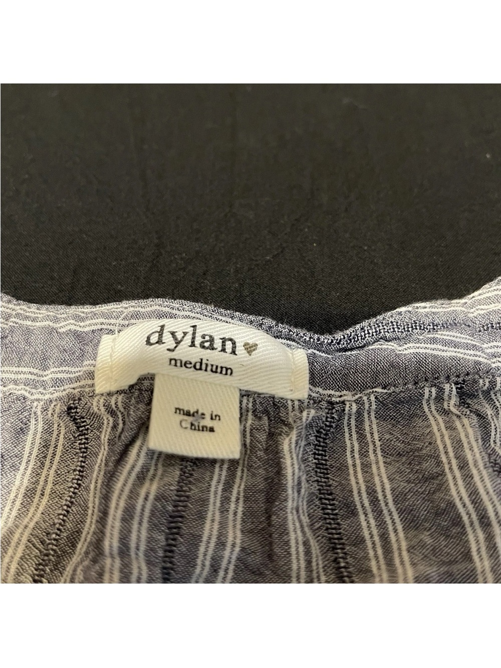DYLAN Blue & White Striped Midi Dress Size M Cotton Tiered 100% Cotton - Picture 2 of 8